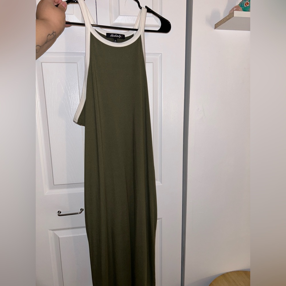 Green halter dress